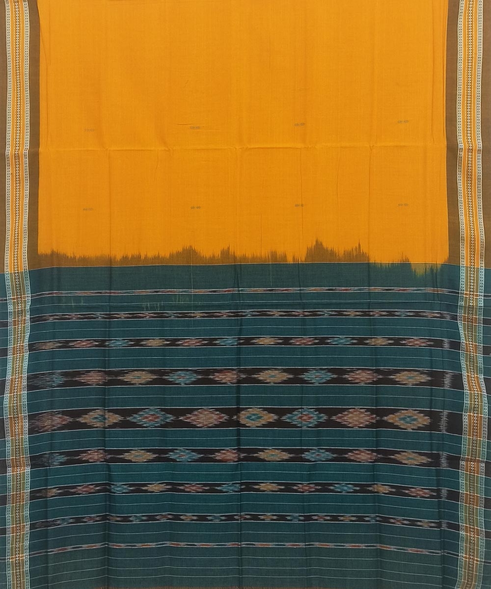 Brown Nuapatna Handwoven Single Ikat Cotton Saree Image 2