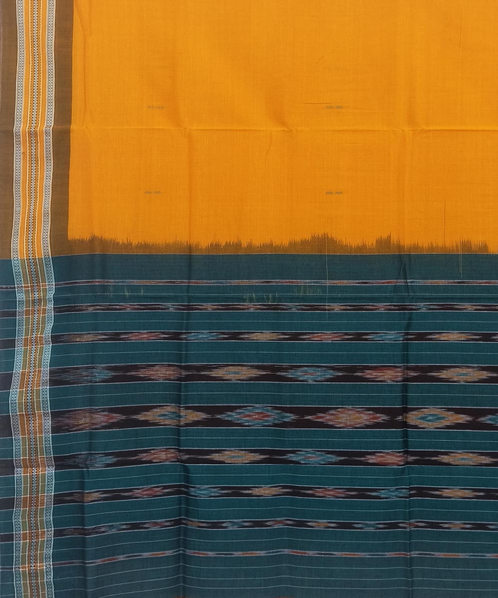 Brown Nuapatna Handwoven Single Ikat Cotton Saree Image 4