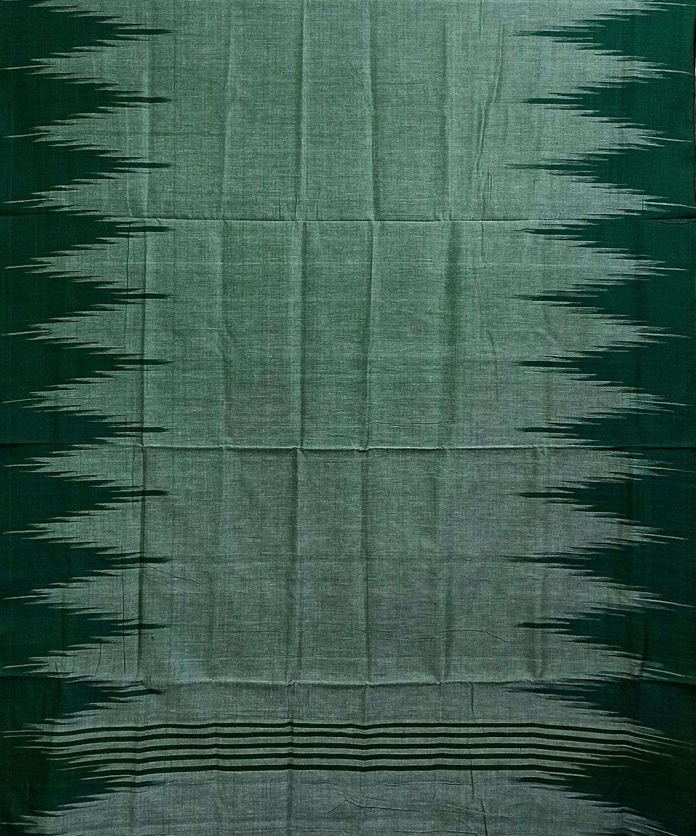 Green Nuapatna Handwoven Single Ikat Cotton Saree Image 4