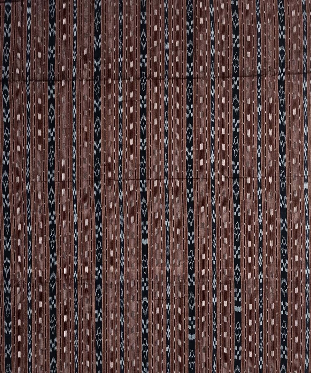 Black Brown Nuapatna Handwoven Ikat Shirting Materials Image 2