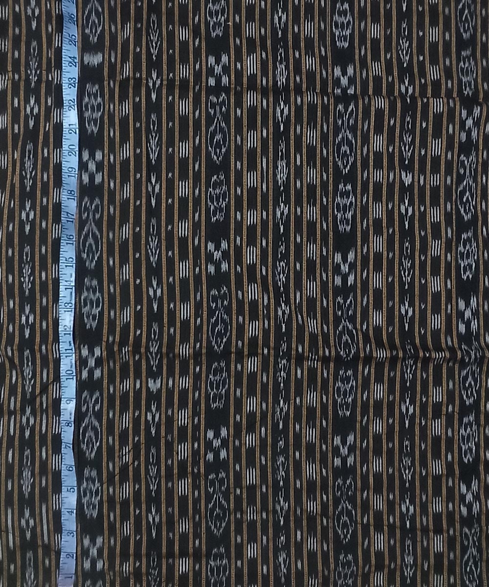 Black Nuapatna Handwoven Ikat Shirting Materials Image 4