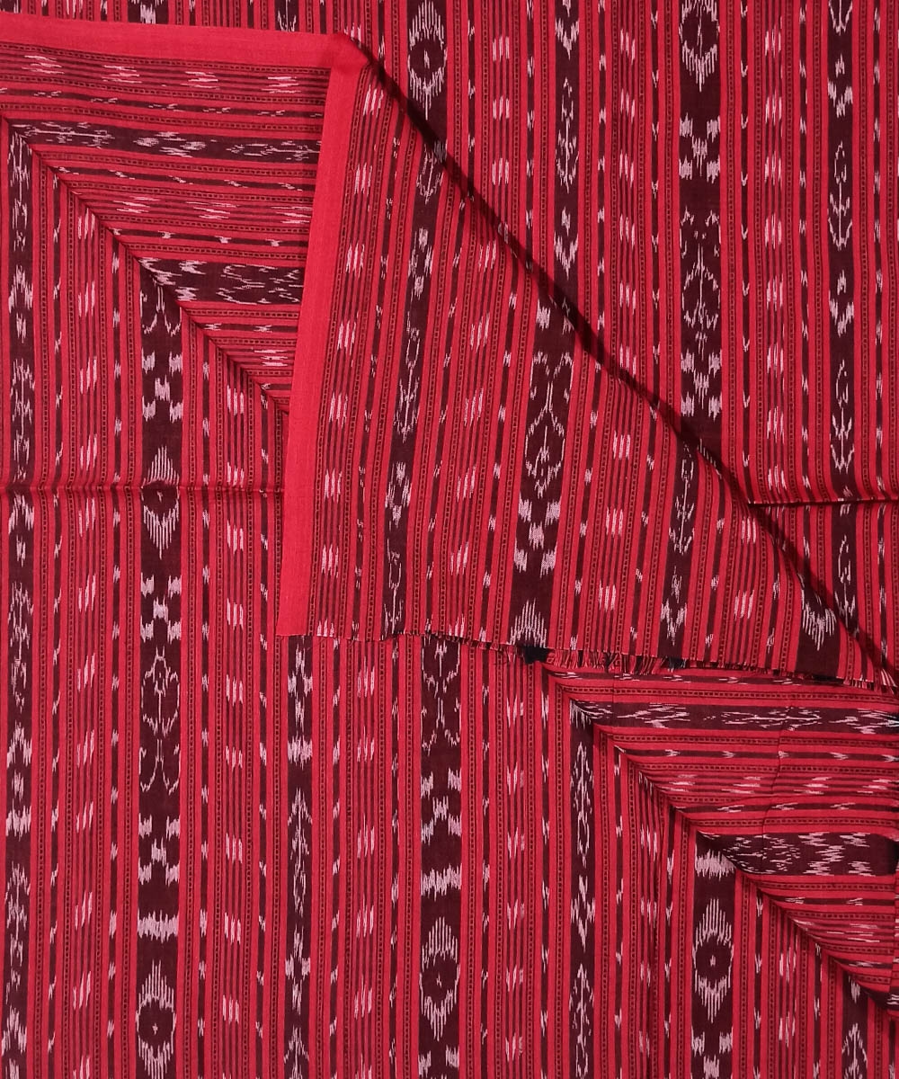 Red Nuapatna Handwoven Ikat Shirting Materials Image 3