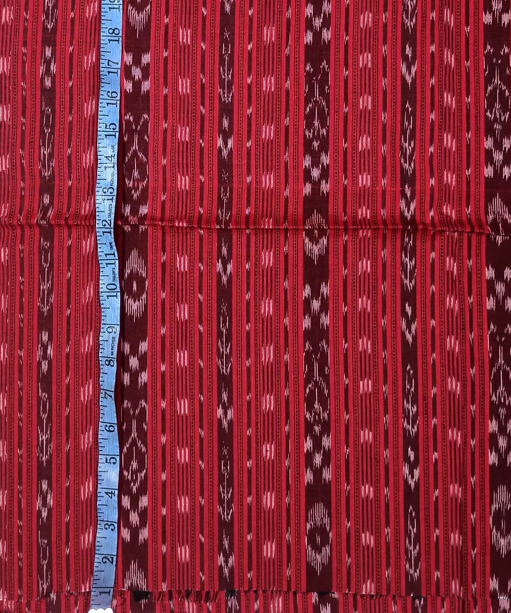 Red Nuapatna Handwoven Ikat Shirting Materials Image 4