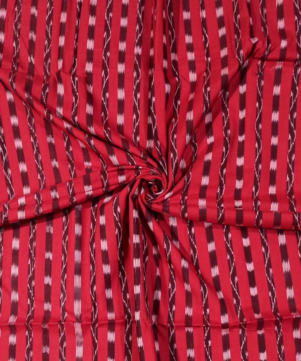 Red Nuapatna Handwoven Ikat Shirting Materials Image 1