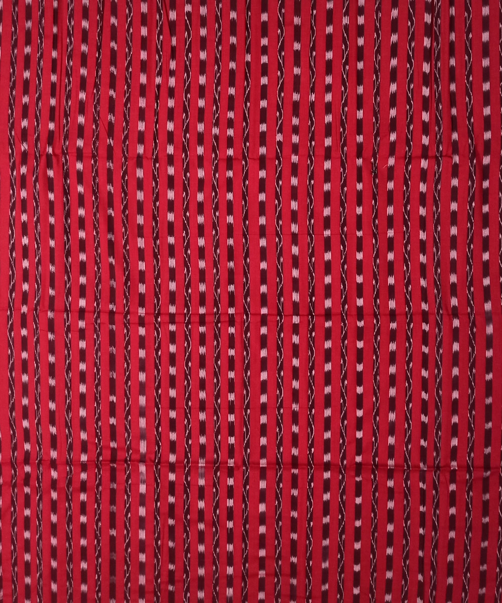 Red Nuapatna Handwoven Ikat Shirting Materials Image 2