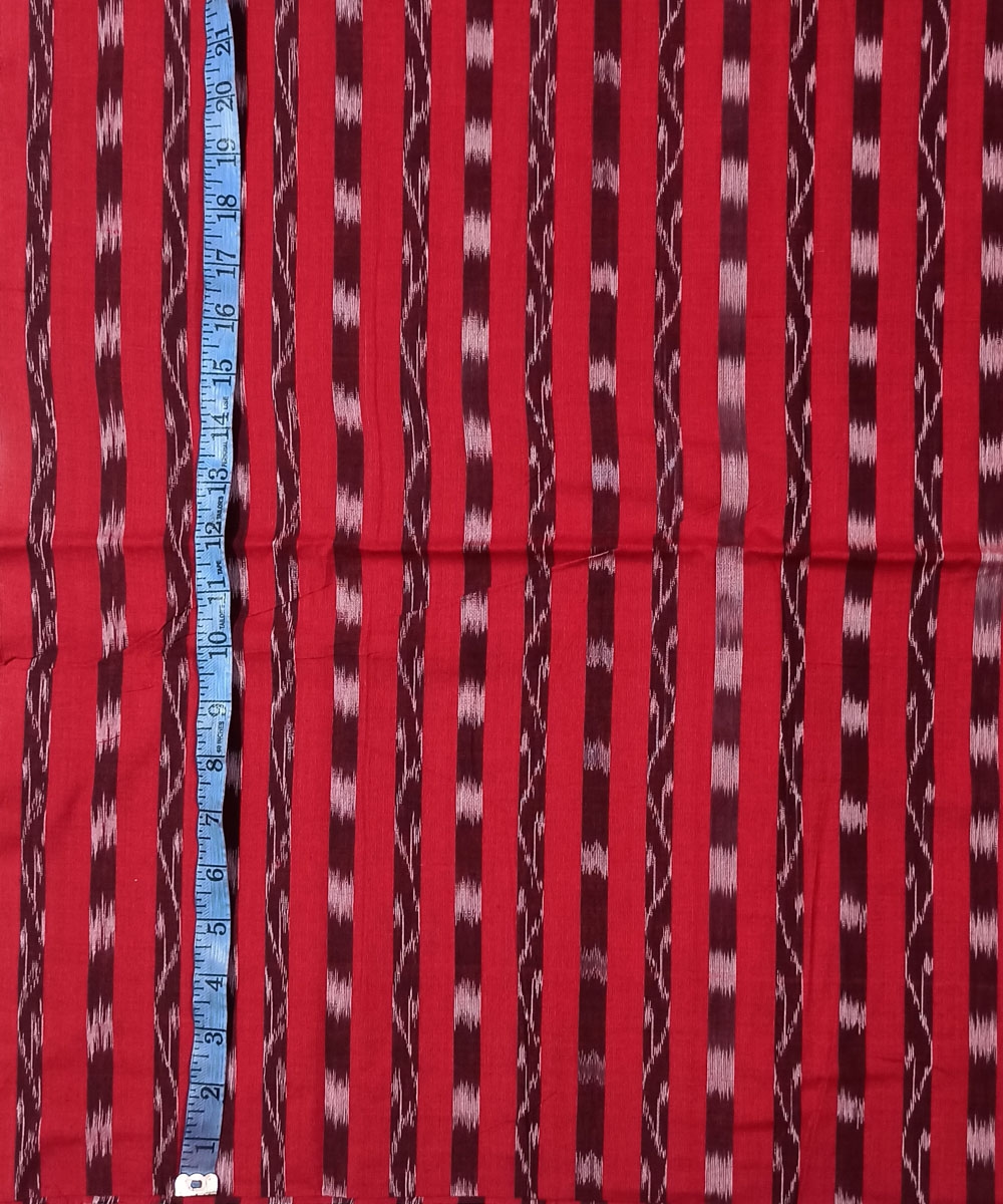 Red Nuapatna Handwoven Ikat Shirting Materials Image 4