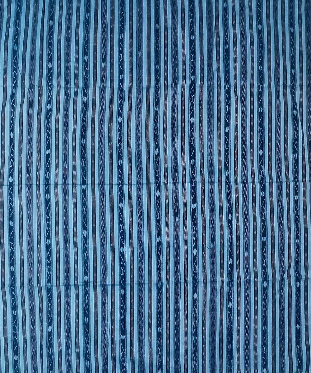 Sky Blue Nuapatna Handwoven Ikat Shirting Materials Image 2