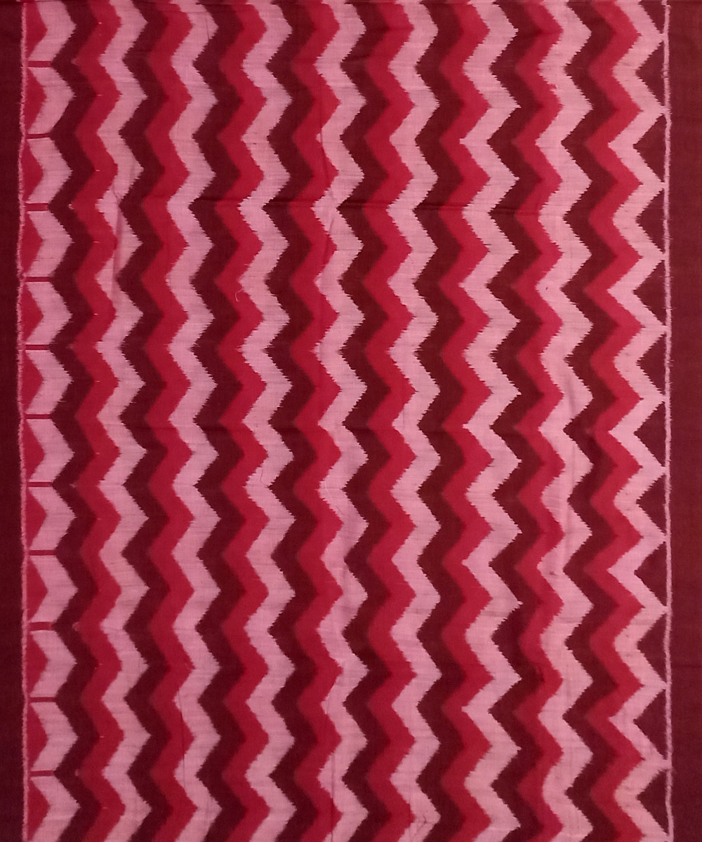 Red Maroon Sambalpuri Handwoven Single Ikat Shirting Material Image 2