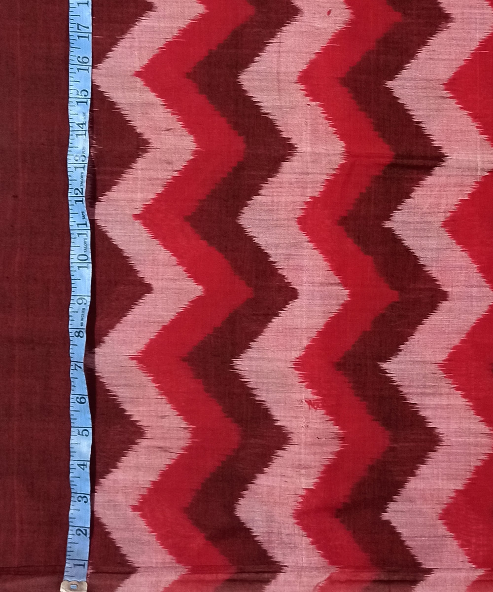 Red Maroon Sambalpuri Handwoven Single Ikat Shirting Material Image 4