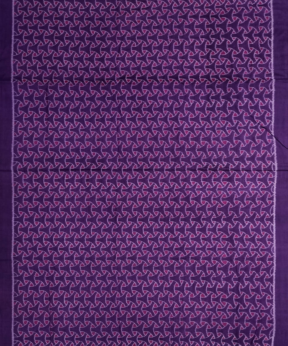 Purple Sambalpuri Handwoven Single Ikat Shirting Material Image 2