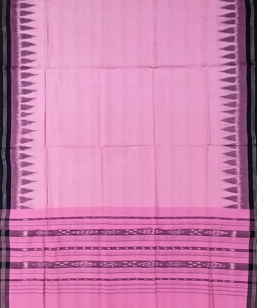 Pink Black Nuapatna Handwoven Single Ikat Suit Set Image 3