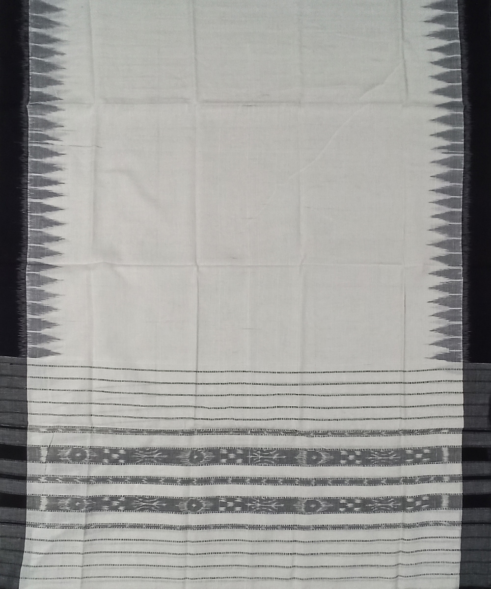 White Nuapatna Handwoven Single Ikat Suit Set Image 3