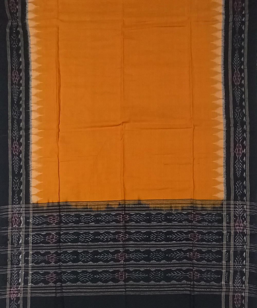 Black Yellow Sambalpuri Handwoven Single Ikat Suit Set Image 3