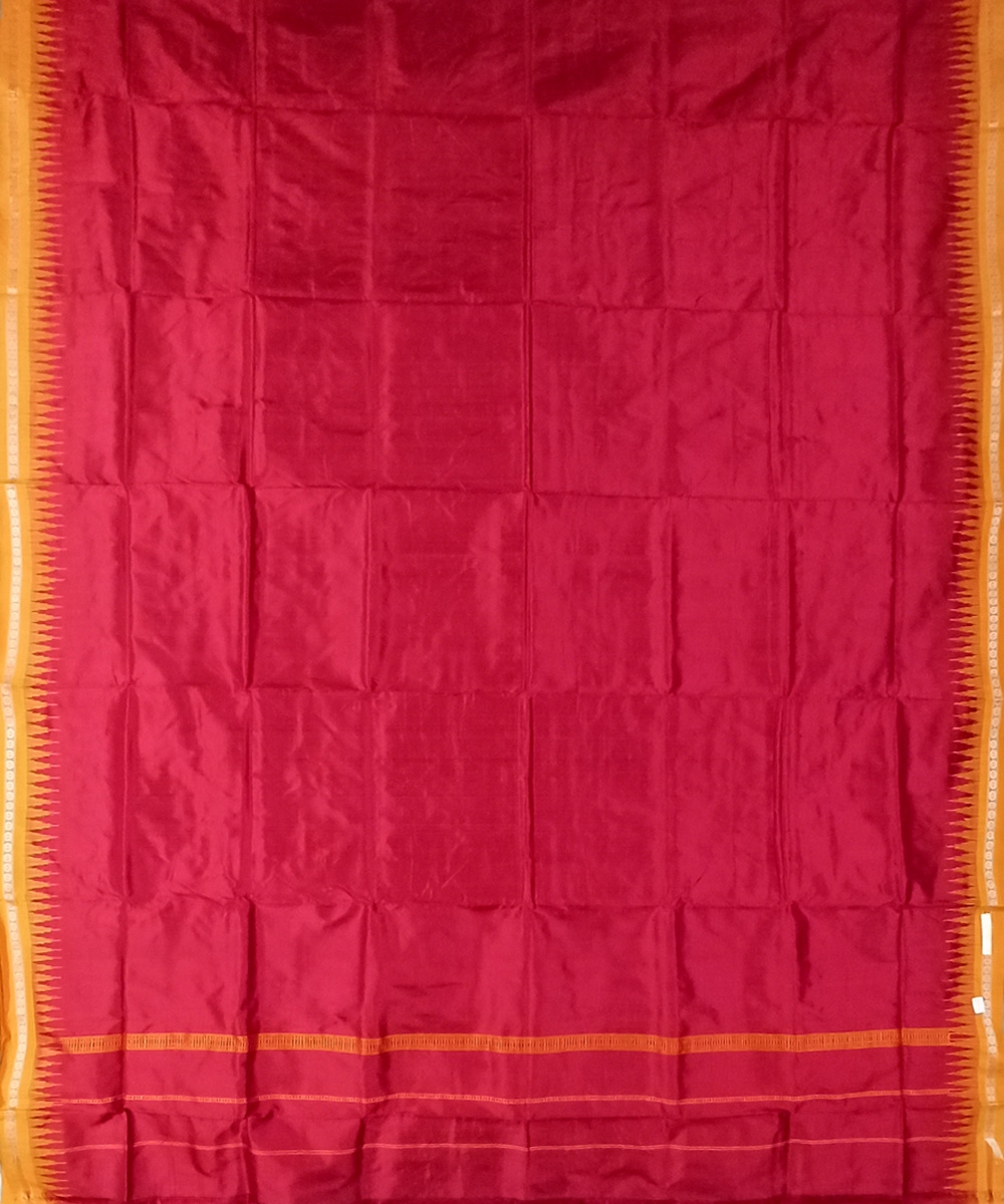 Red Sambalpuri Handwoven Ikat Silk Joda Image 2