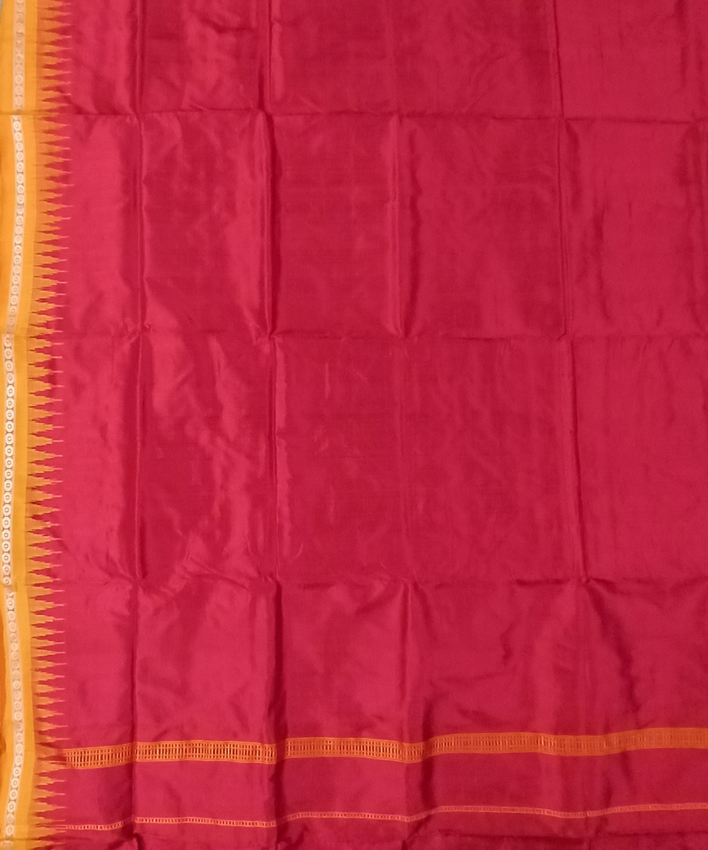 Red Sambalpuri Handwoven Ikat Silk Joda Image 3