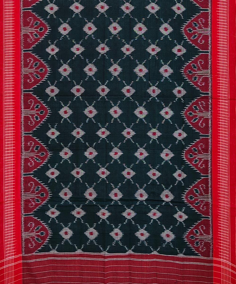 Green Sambalpuri Handwoven Cotton Dupatta Image 2