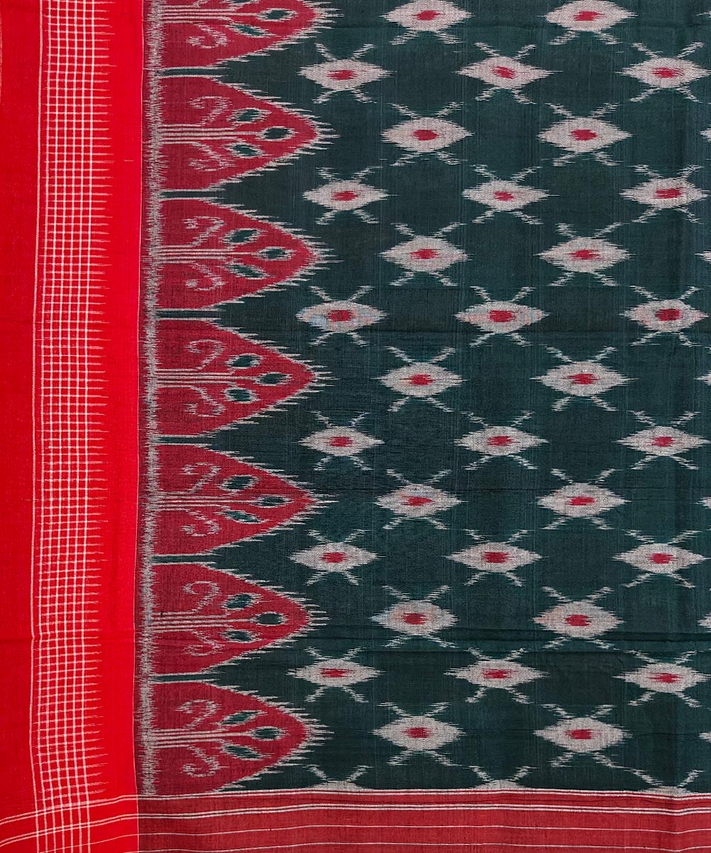 Green Sambalpuri Handwoven Cotton Dupatta Image 3