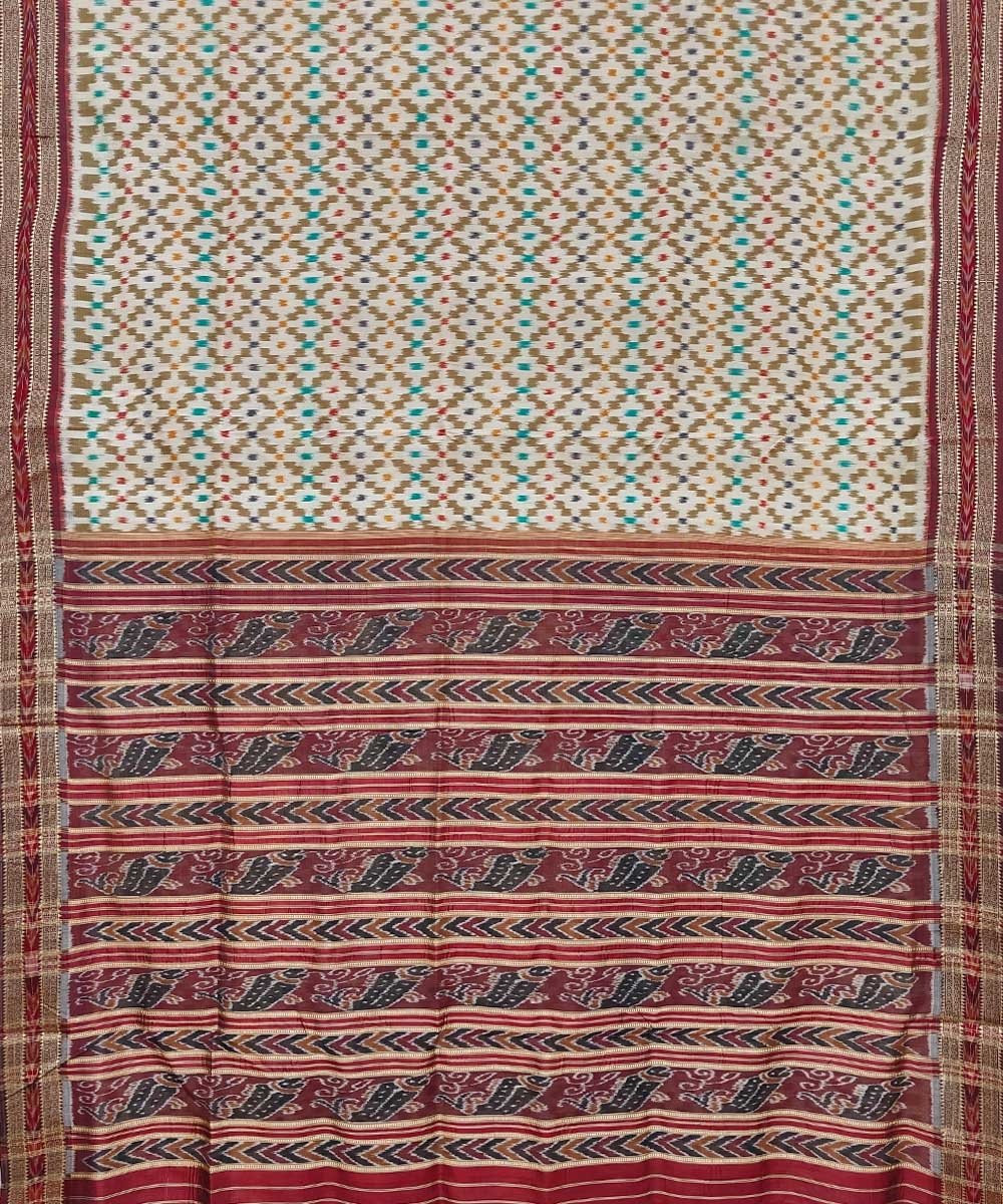 Multicolour Handwoven Khandua Silk Saree Image 2