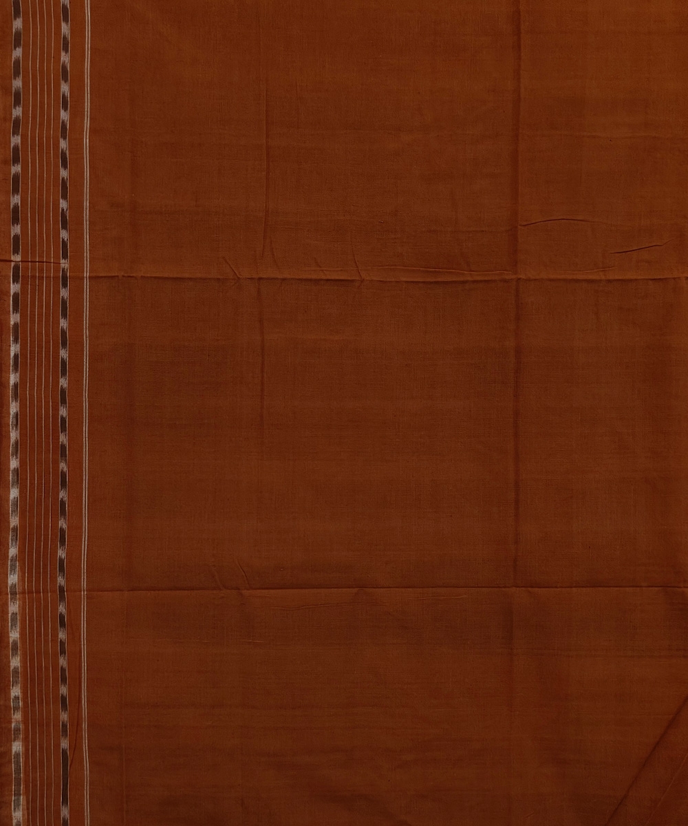 Black Brown Sambalpuri Handwoven Single Ikat Cotton Saree Image 4