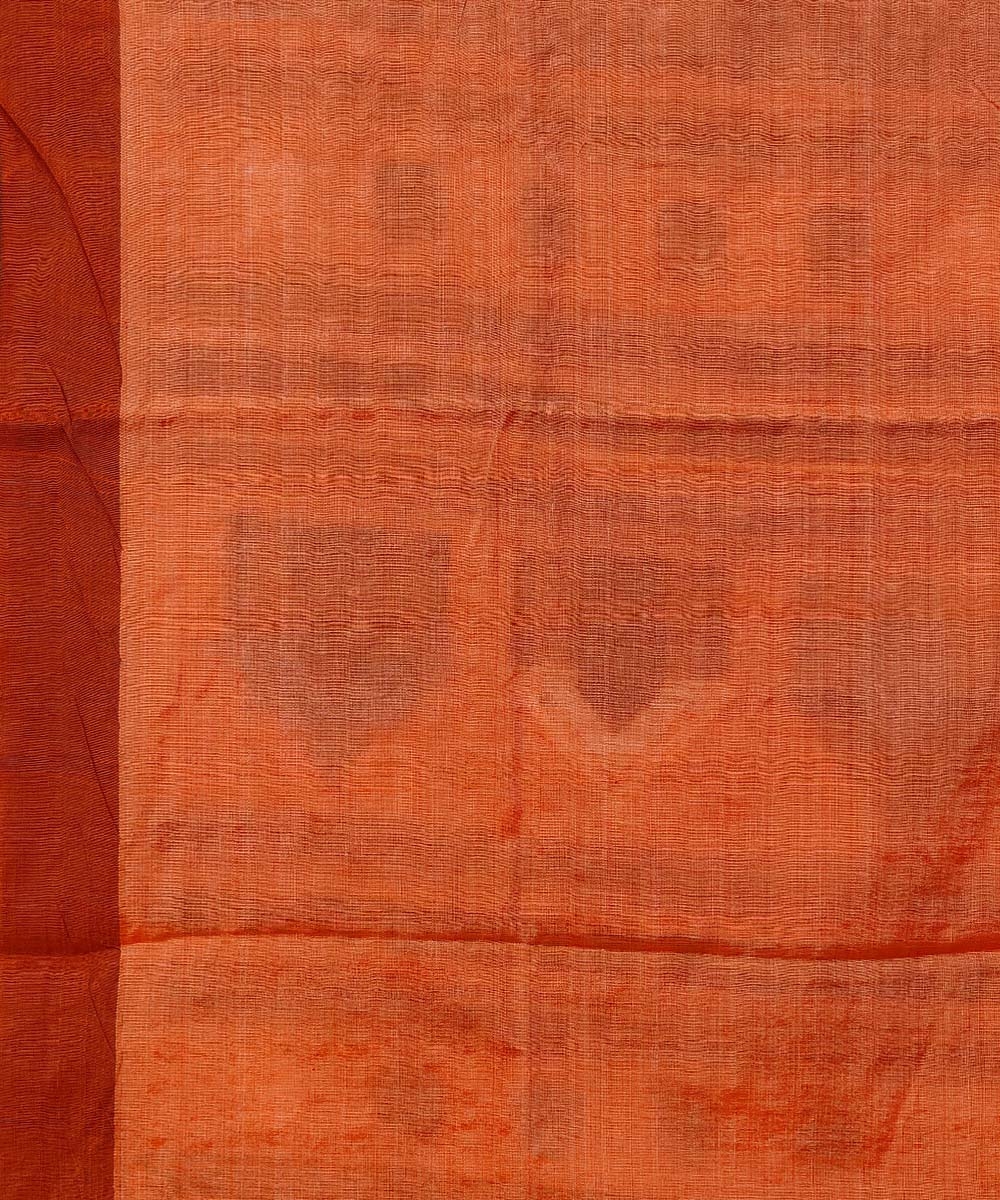 Beige Orange Sambalpuri Handwoven Dolabedi Tussar Silk Saree Image 4