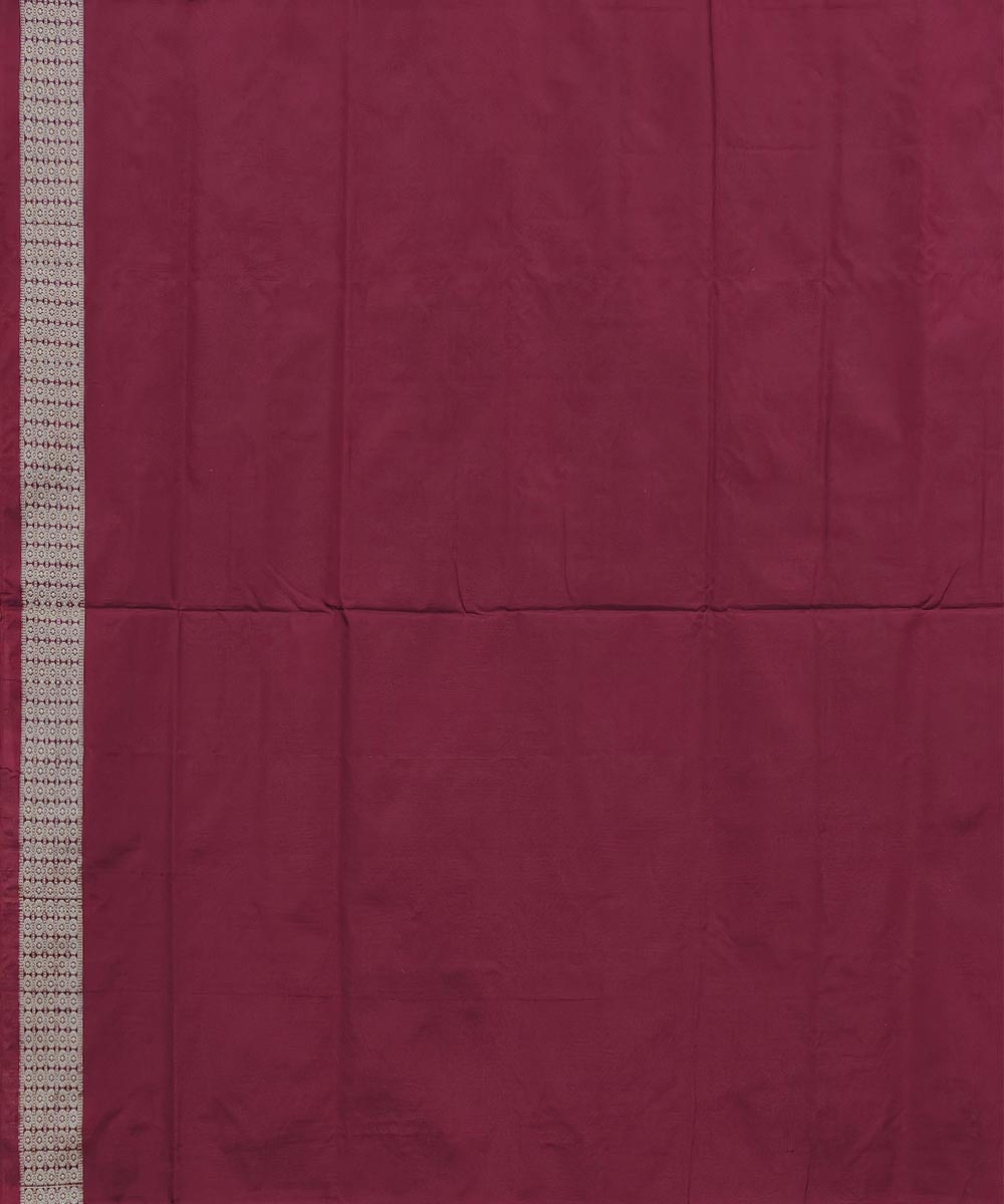 Beige Maroon Handwoven Bomkei Mix Silk Saree Image 4