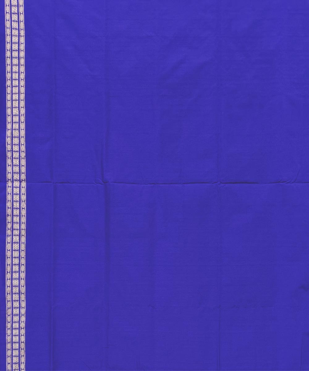 Lavender Blue Handwoven Bomkei Mix Silk Saree Image 4