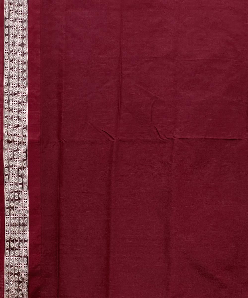 Purple Maroon Handwoven Bomkei Mix Silk Saree Image 4