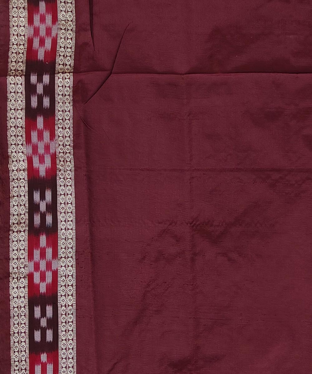 Pink Coffee Handwoven Bomkai Mix Silk Saree Image 4