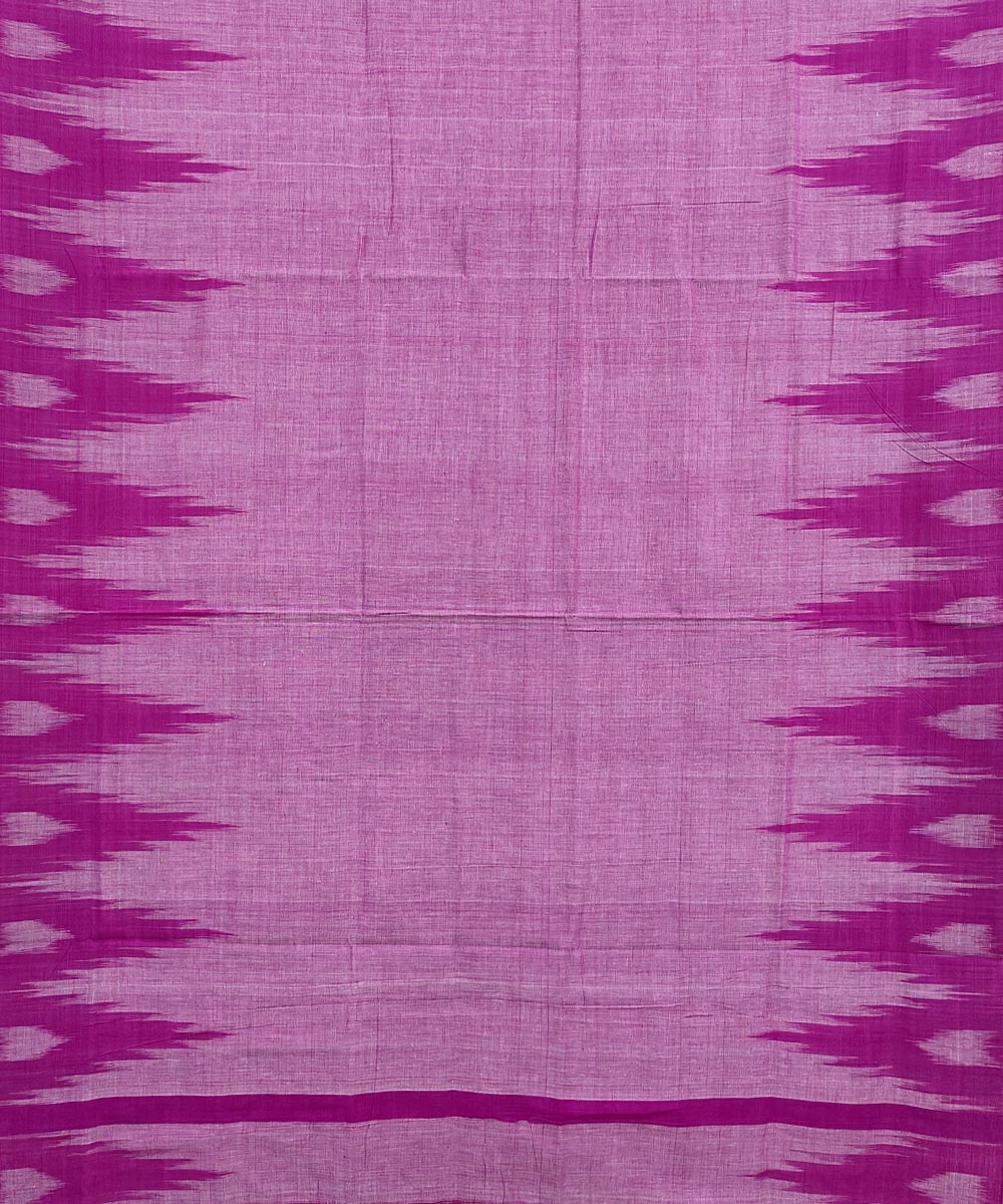 Pink Nuapatna Handwoven Single Ikat Cotton Saree Image 4