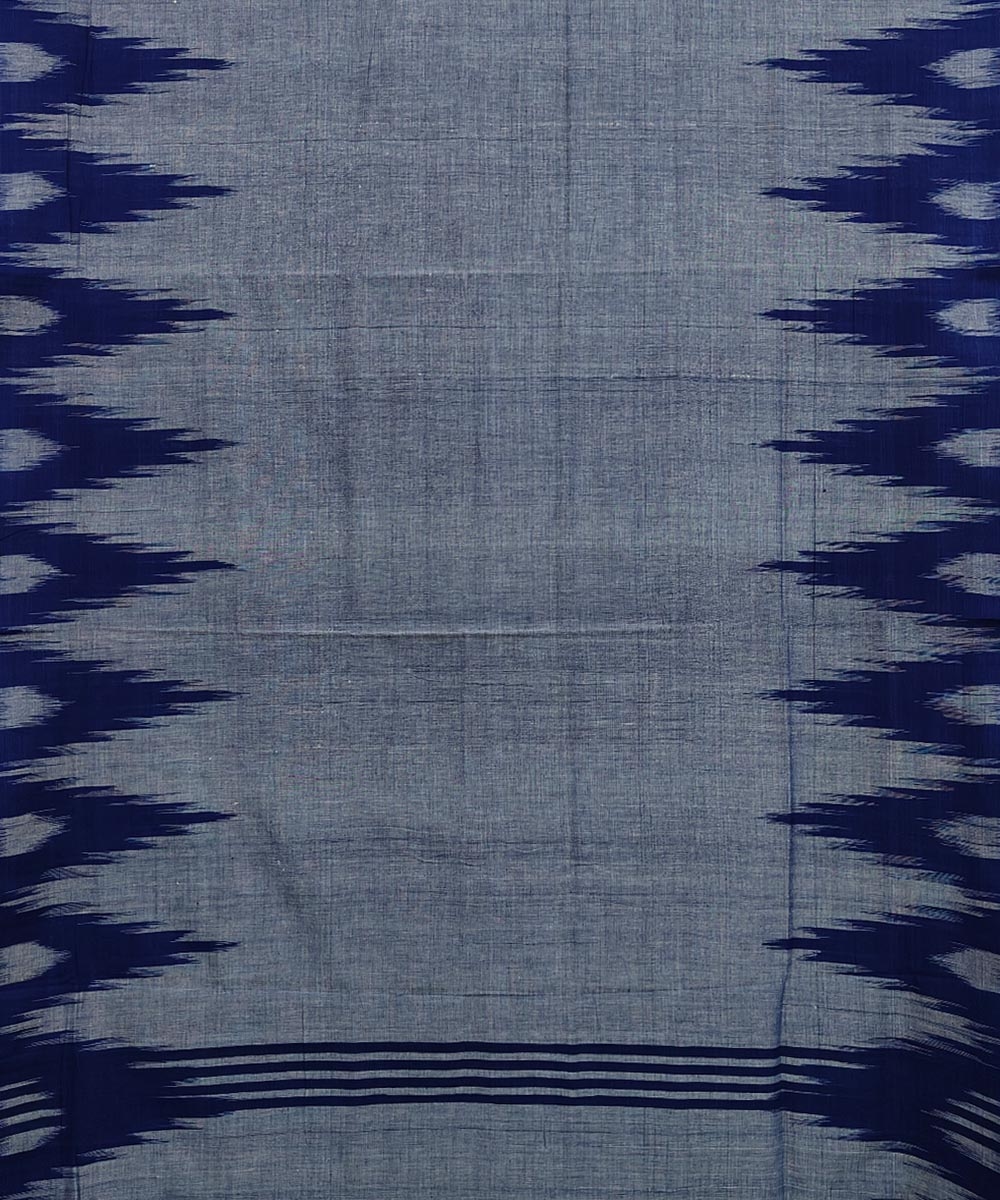 Blue Nuapatna Handwoven Single Ikat Cotton Saree Image 4