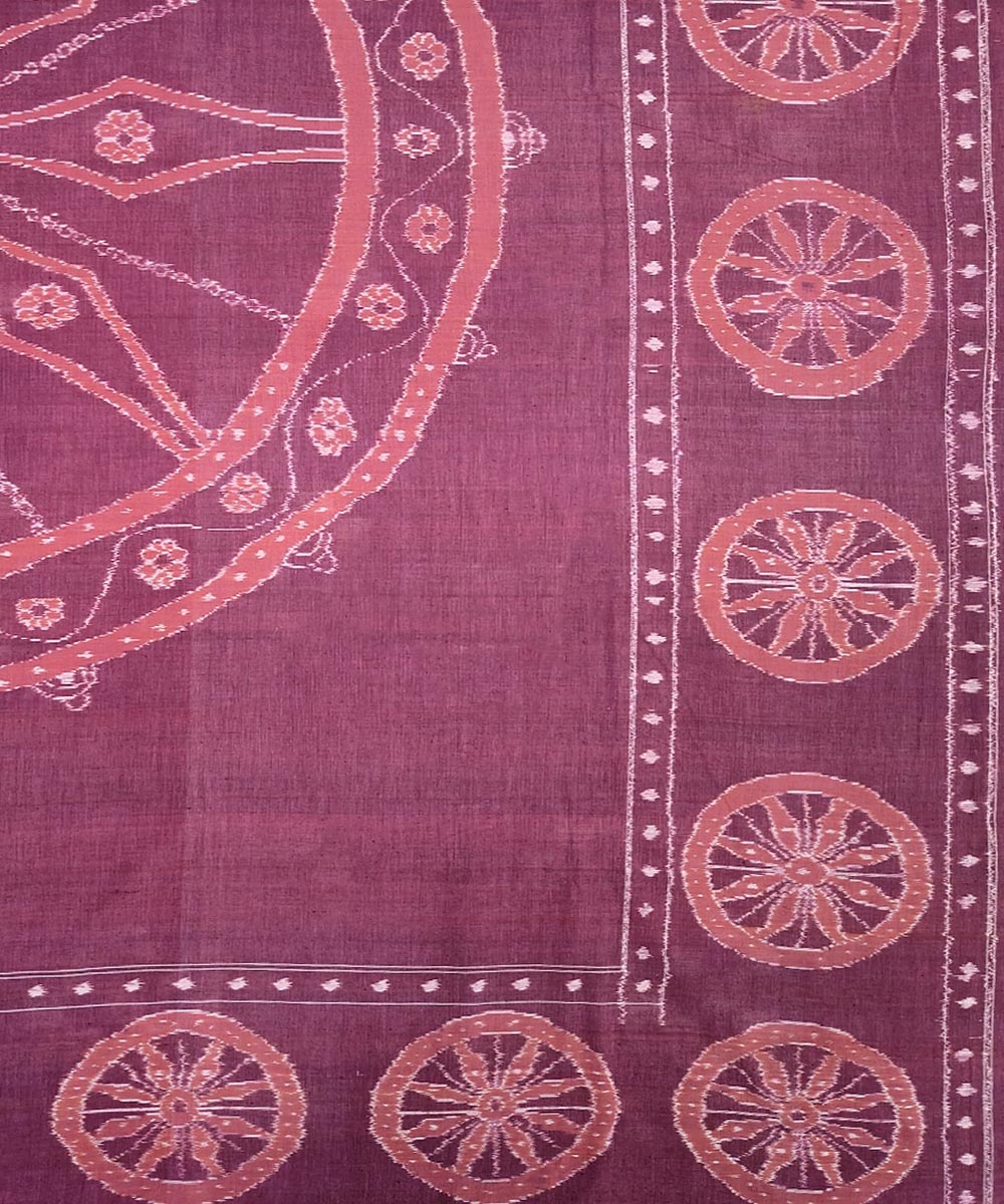 Purple Sambalpuri Handwoven Cotton Double Bed Sheet Image 3