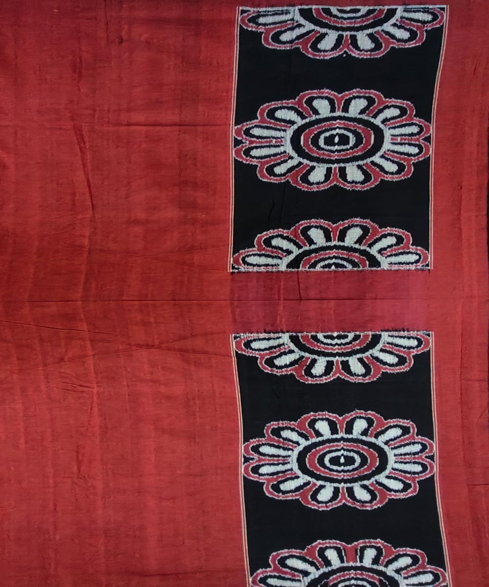 Black Sambalpuri Handwoven Cotton Double Bed Sheet Image 4