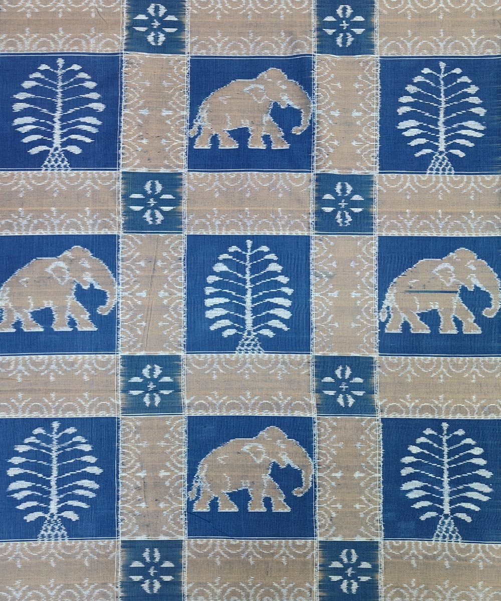 Blue Sambalpuri Handwoven Cotton Double Bed Sheet Image 3