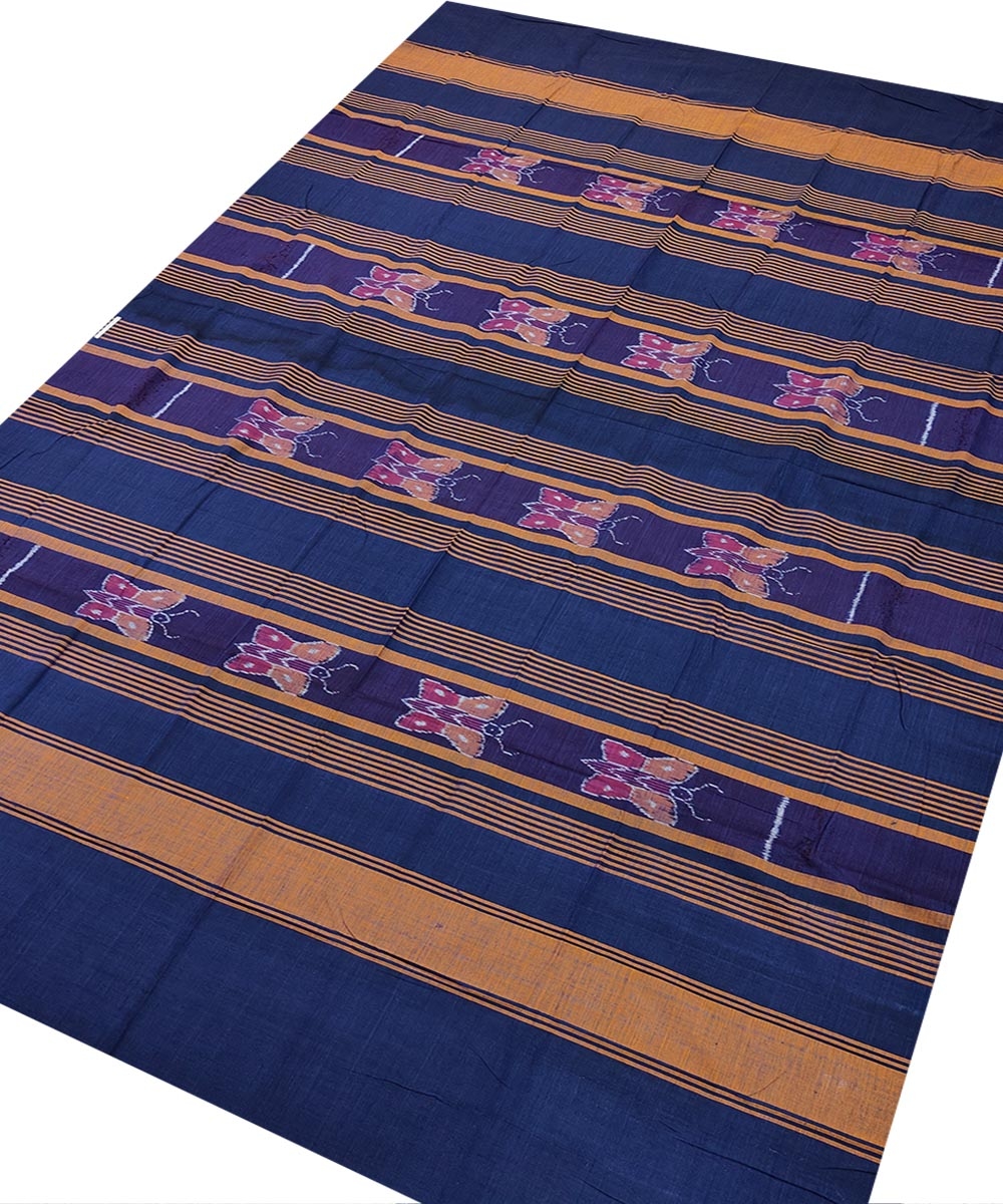 Blue Sambalpuri Handwoven Cotton Single Bed Sheet Image 2