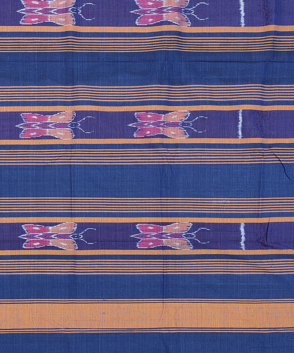 Blue Sambalpuri Handwoven Cotton Single Bed Sheet Image 3