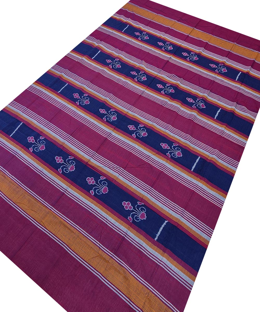 Majenta Sambalpuri Handwoven Cotton Single Bed Sheet Image 2