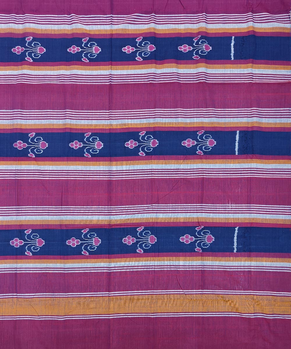 Majenta Sambalpuri Handwoven Cotton Single Bed Sheet Image 3