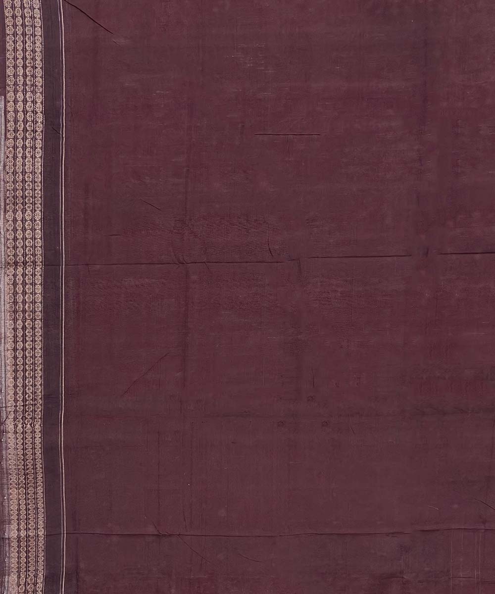Red Coffee Sambalpuri Handwoven Single Ikat Cotton Saree Image 4