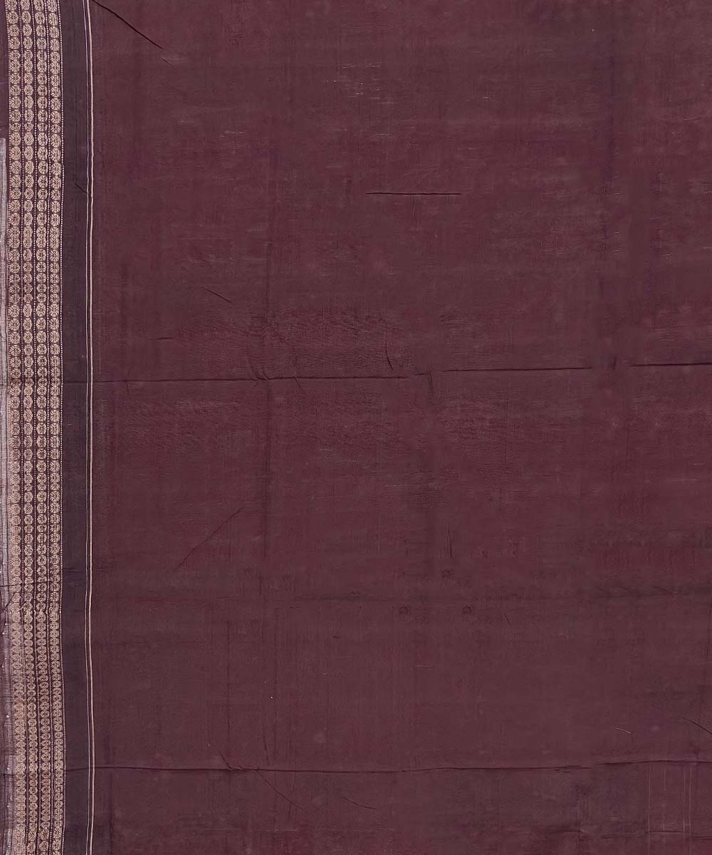 Red Coffee Sambalpuri Handwoven Single Ikat Cotton Saree Image 4