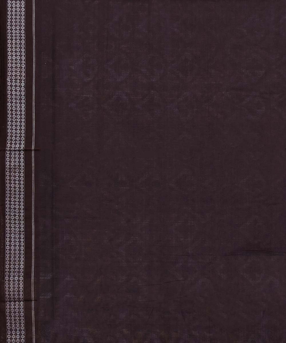 Gray Cofee Sambalpuri Handwoven Single Ikat Cotton Saree Image 4