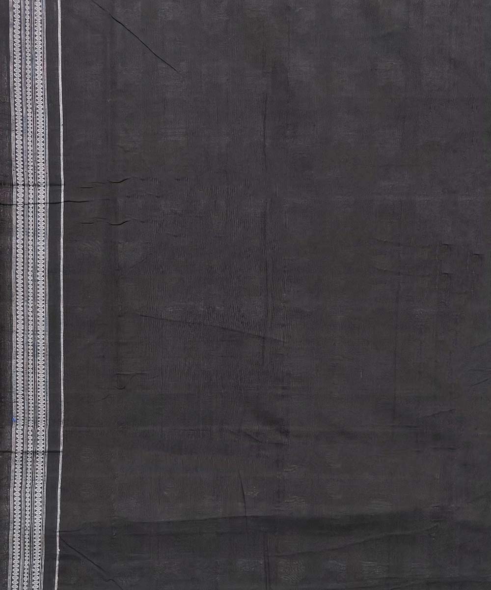 Maroon Black Sambalpuri Handwoven Single Ikat Cotton Saree Image 4