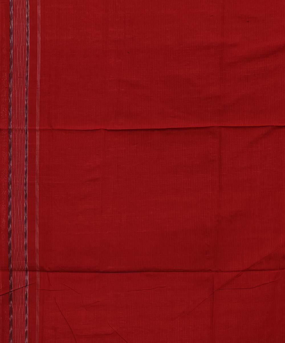 Gray Maroon Sambalpuri Handwoven Single Ikat Cotton Saree Image 4
