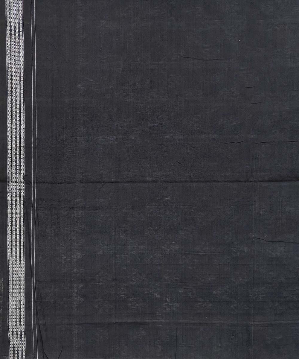 Blue Black Sambalpuri Handwoven Single Ikat Cotton Saree Image 4