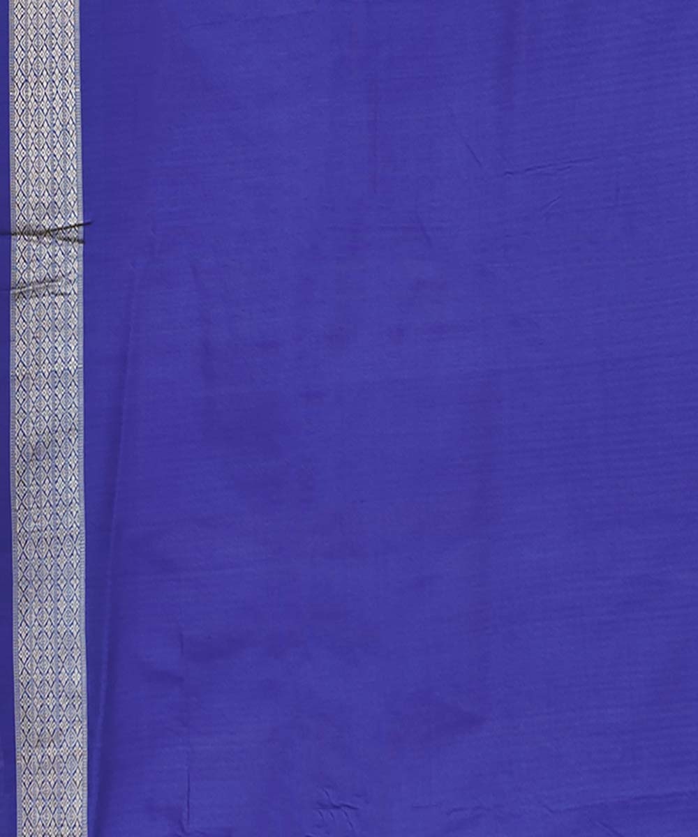 Pink Blue Handwoven Bomkei Silk Saree Image 4