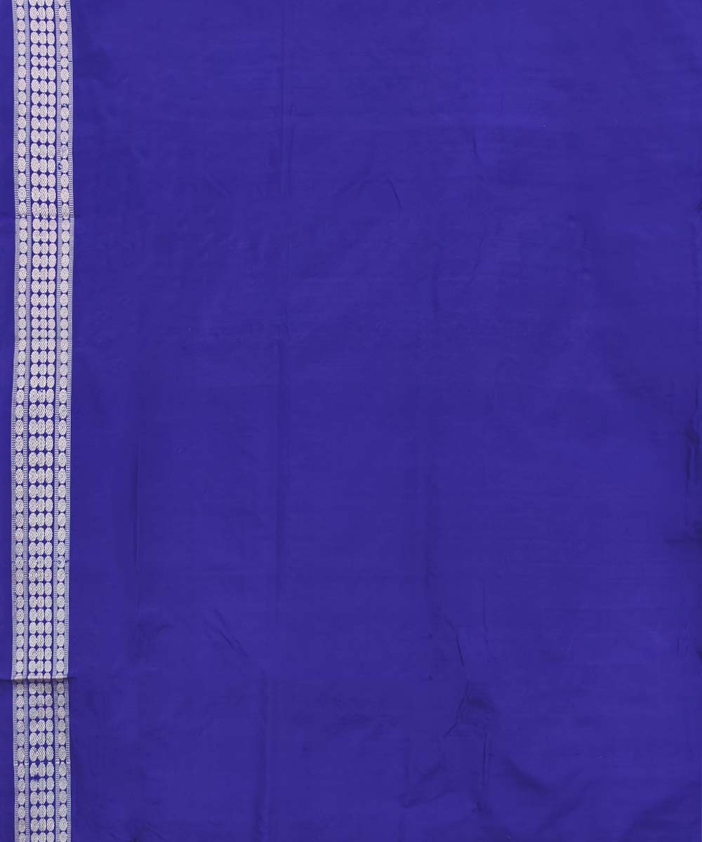 Red Blue Handwoven Bomkei Silk Saree Image 4