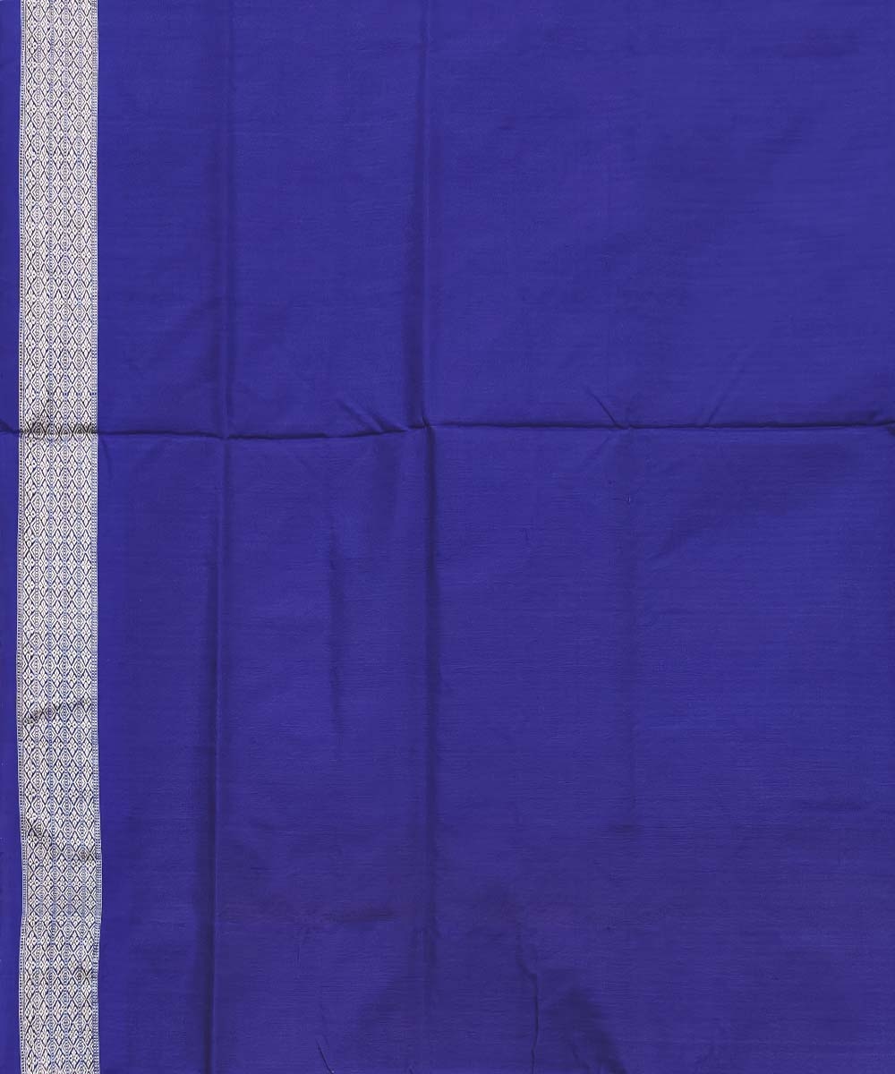 Yellow Blue Handwoven Bomkei Silk Saree Image 4