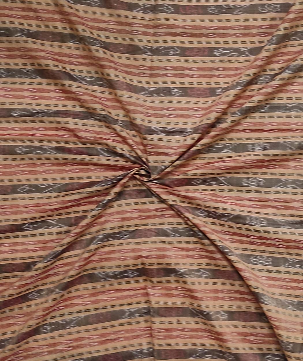 Brown Sambalpuri Handwoven Single Ikat Shirting Materials Image 1