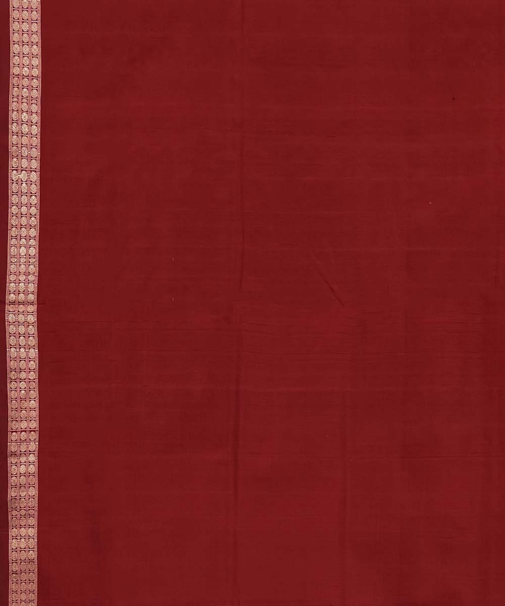 Maroon Coffee Sambalpuri Handwoven Silk Saree Image 4