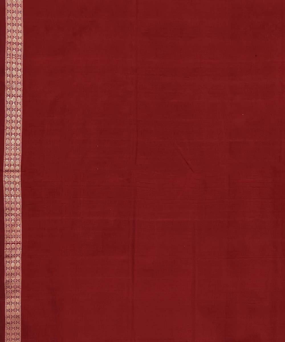 Maroon Coffee Sambalpuri Handwoven Silk Saree Image 4