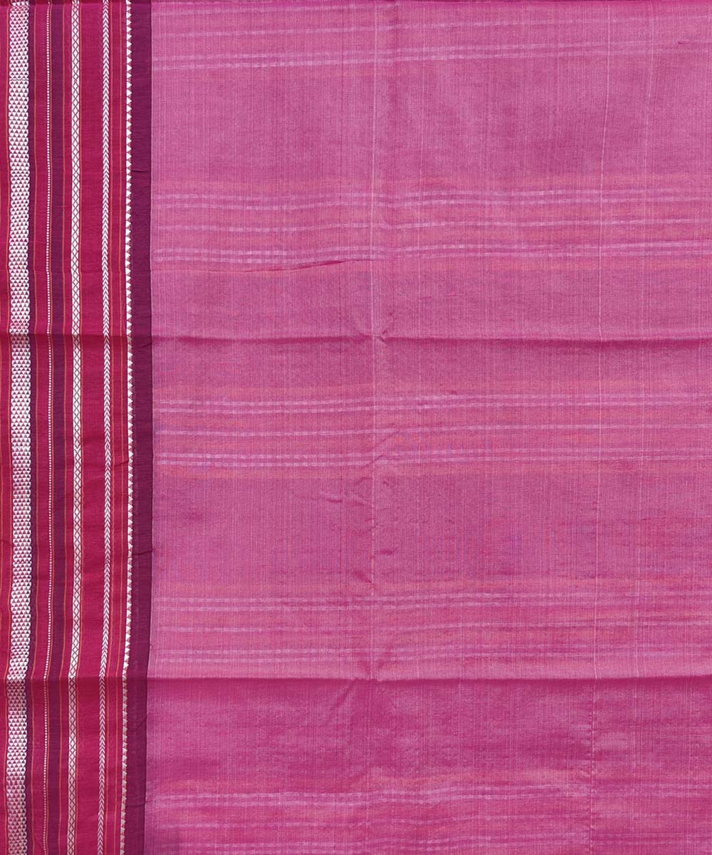 Beige Pink Sambalpuri Handwoven Vidarbha Tussar Silk Saree Image 4